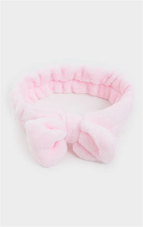 Fluffy Bow Spa Facial Headband Baby Pink Prettylittlething