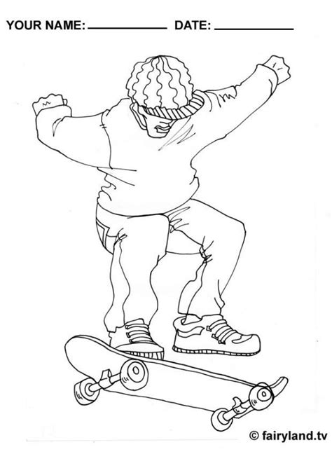 Malvorlage Skateboarden Cool Kostenlose Ausmalbilder Zum Ausdrucken