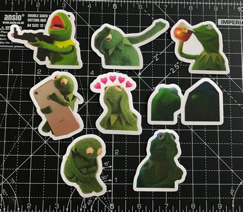 Kermit Meme Sticker Pack 8 Stickers Kermit The Frog Etsy