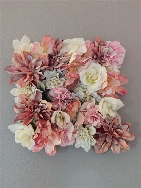 Floral hanging, flower wall hanging, floral wall hanging, boho wall decor, floral backdrop, hanging flowers, nursery decor. My 3D Flower canvas I made for nursery. | 3d flower wall decor