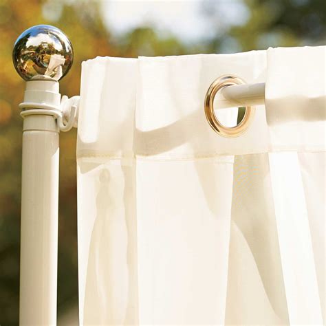 Our Freestanding Outdoor Curtain Rod With Posts Set Allows You To