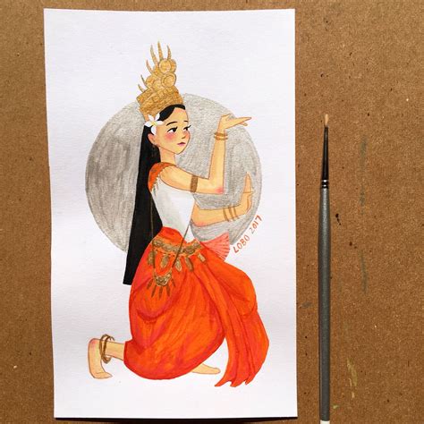 Apsara Dancer Drawing