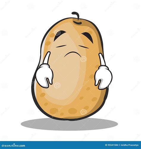 Sad Potato Character Cartoon Style Stock Vector Illustration Of Smile