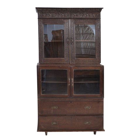 Antique Anglo Indian Display Cabinet on Chairish.com | Display cabinet, Cabinet, Glass panel door