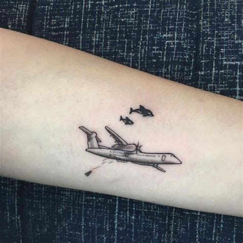 Flying Airplane Tattoo Small Hand Tattoos Foot Tattoos Forearm