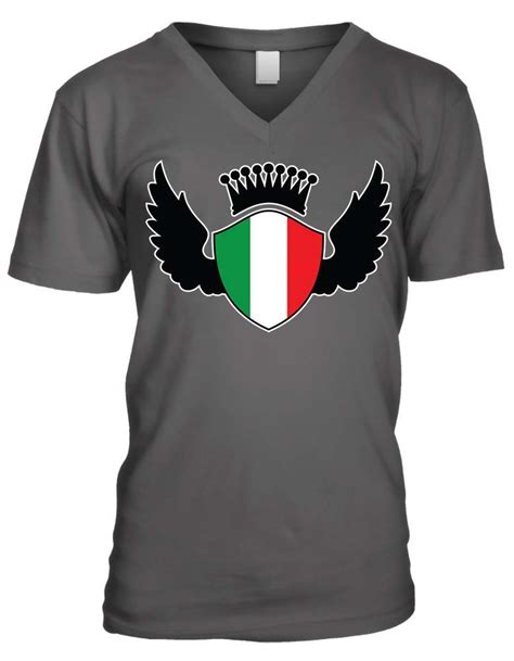 italy crown and wings flag crest italia italian pride mens v neck t shirt ebay