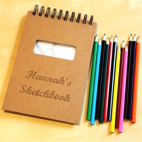 Personalized Coloring Book Sketch Pad With Colored Pencils Kids T