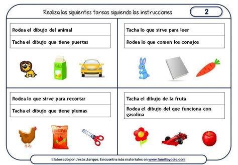 Fichas Para Trabajar La AtenciÓn Infosal Texto Instructivo Para