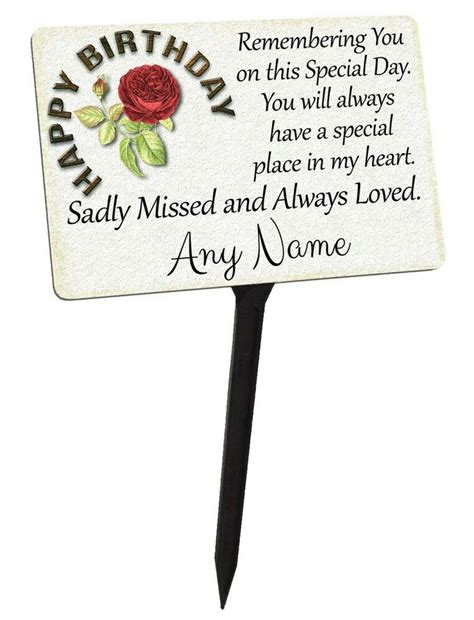 Personalised Birthday Memorial Plaque And Stake Happy Birthday Garden