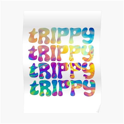 Trippy Word Art With Holographic Lettering Poster For Sale By