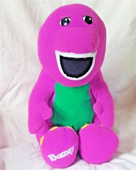 Vintage Playskool Talking Barney Purple Dinosaur Plush Animal 1992