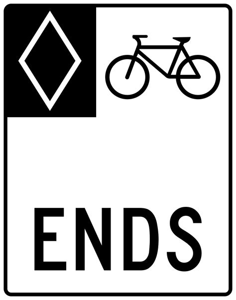 Rb 92 Reserved Bicycle Lane Ends Sign Traffic Depot Signs And Safety