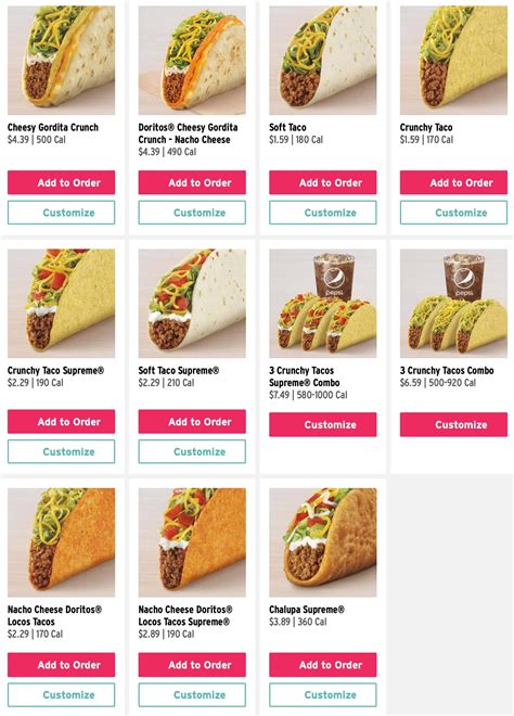 Taco Bell Menu Items With Images SexiezPicz Web Porn