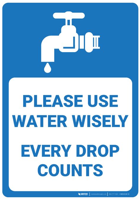 Please Use Water Wisely Wall Sign Creative Safety Supply