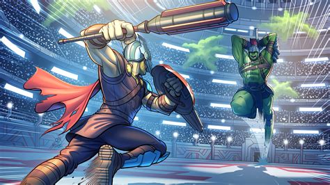 3840x2160 Hulk Vs Thor Ragnarok Fight Marvel 4k Wallpaper