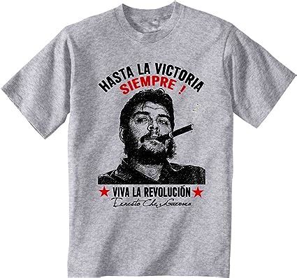 Teesquare St Men S Che Guevara Hasta La Victoria Siempre Grey T Shirt