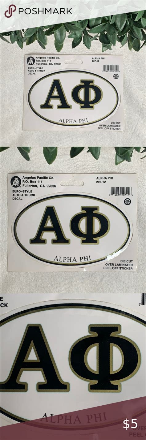 Alpha Phi Sorority Decal Sticker Sorority Decals Alpha Phi Sorority Alpha Phi