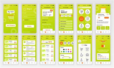 Mobile ui & ux design trends 2020 | templatemonster. Set of UI, UX, GUI screens Shopping app flat design ...