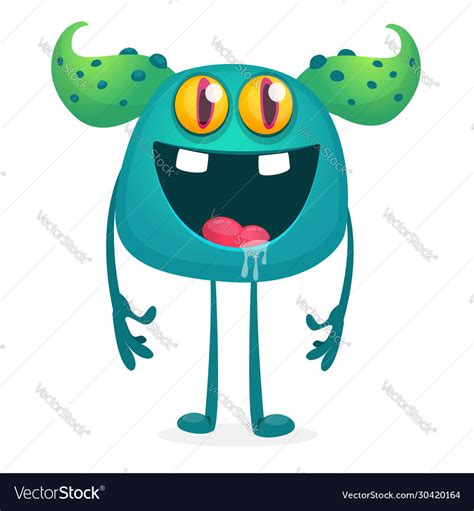 Funny Cartoon Monster Creature Character Design Vector Image