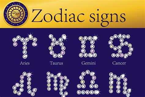 Full Set Of Shining Zodiac Signs Pre Designed Illustrator Graphics