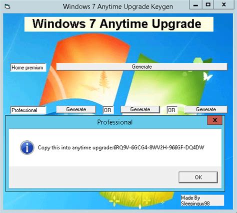 Коды для Windows Anytime Upgrade