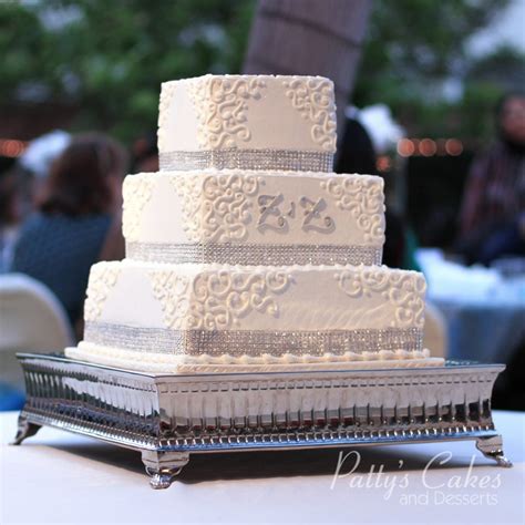 Photo Of A Square Wedding Cake Pattys Cakes And Desserts