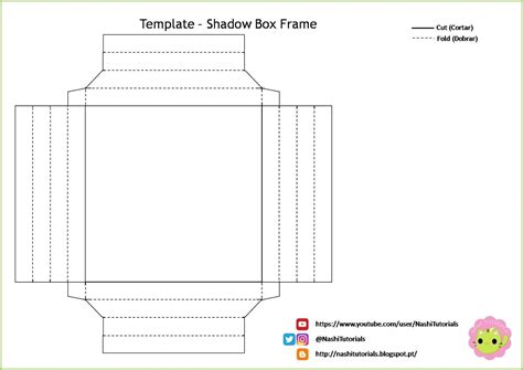 Nashi Tutorials DIY Shadow Box Frame Paper Template | Caixa de sombra