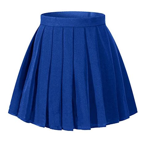 Women`s School Uniform High Waist Flat Pleated Skirts4xl Light Blue
