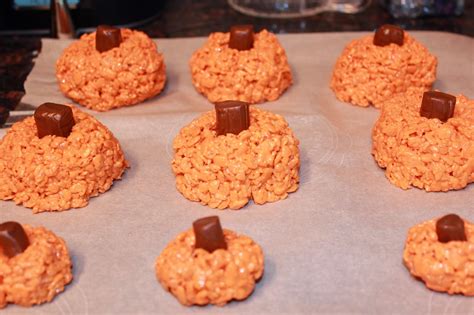 Michelles Tasty Creations Rice Krispy Pumpkins