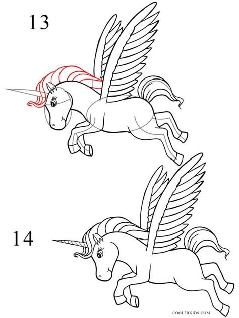 Step by step instruction with pictures to help to draw a winged unicorn. How to Draw a Unicorn (Step by Step Pictures)