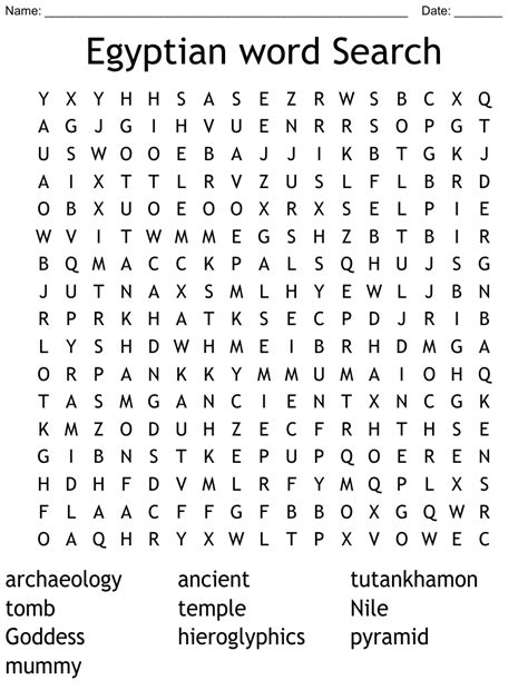 Egyptian Word Search Wordmint