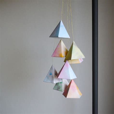 Diy Hanging Geometric Paper Shapes Paper Decorations Diy Paper Wall