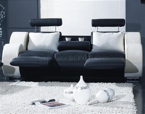 Black And White Leather Modern 3pc Living Room Set T17