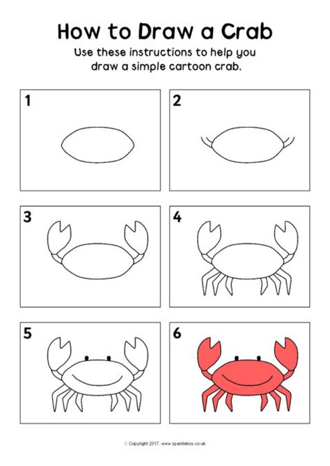 How to draw a girl's cartoon face step by step easy drawing tutorial of drawing technique art lesson easy drawing tutorial. How to Draw a Crab Instructions Sheet (SB12309) - SparkleBox