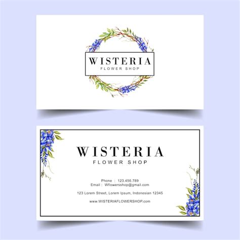 Premium Vector Wisteria Flower Logo Business Card Template