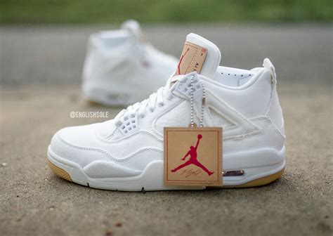 Up Close Look At The Levis X Air Jordan 4 White Denim •