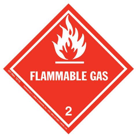 Class Flammable Gas Labels