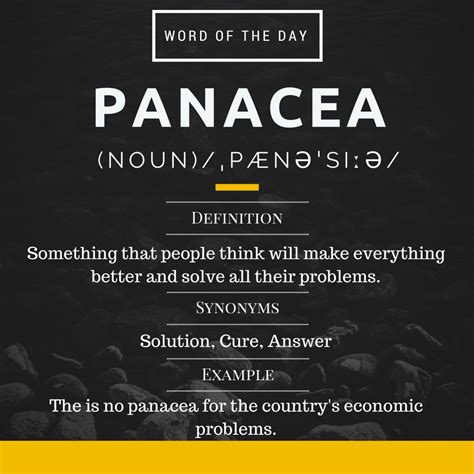Panacea Word Of The Day For Ielts Speaking And Writing
