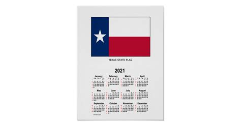 Texas State Calendar Customize And Print