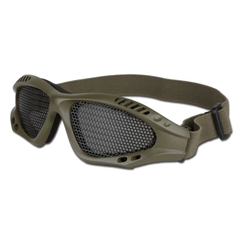 Airsoft Glasses With Metal Mesh Insert Olive Airsoft Glasses With Metal Mesh Insert Olive