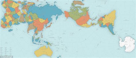 Japanese Design Flattens The Earth To Show How Big Landmasses And