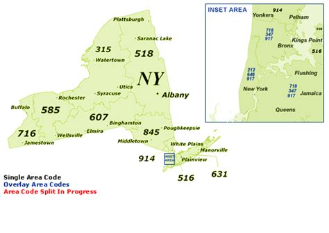 Find New York Area Codes By Map