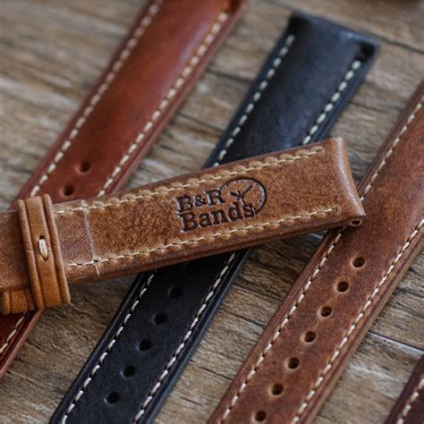 22mm Malt Padded Italian Vintage Leather Watch Band B And R Bands