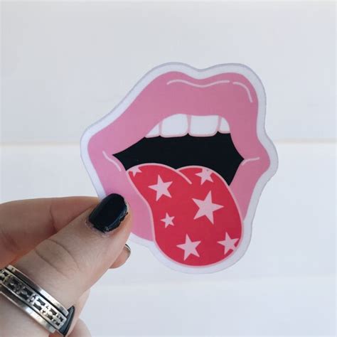 Tongue Out Sticker Lips Mouth Sticker VSCO Stickers Etsy