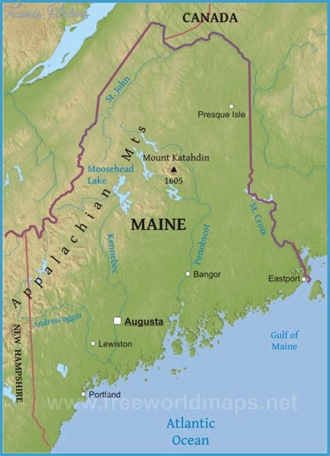 Maine Map TravelsFinders Com