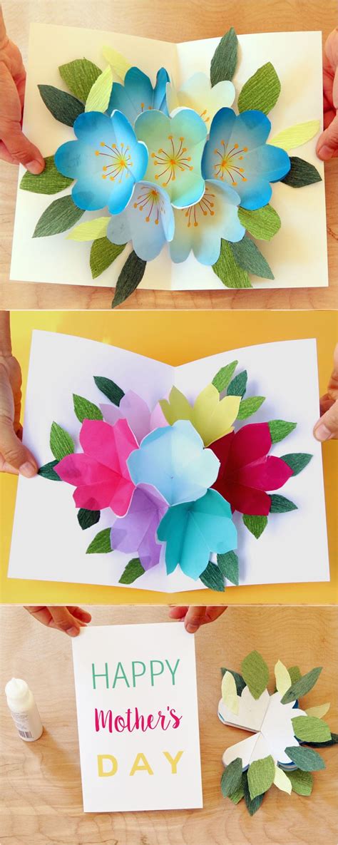 Telling mom how much you love her on mother's day is easy with printable mothers day cards. Pop Up Flowers DIY Printable Mother's Day Card - A Piece ...