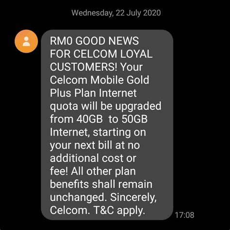 Can i transfer my credit to a prepaid number? Celcom offers free quota upgrade for postpaid customers