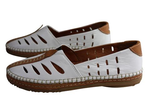 Orizonte Lino Womens European Comfortable Soft Leather Flat Shoes