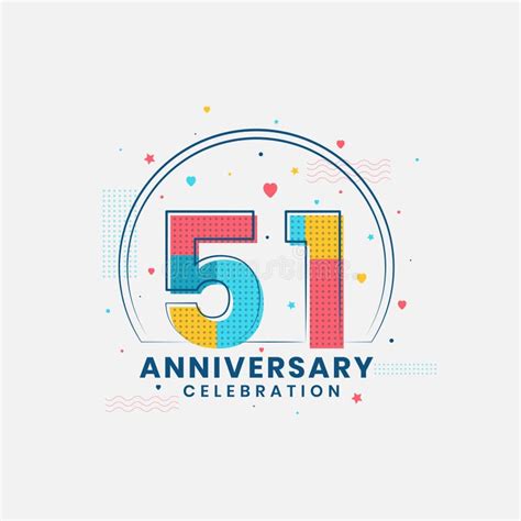 51st Anniversary Celebration Luxurious 51 Years Anniversary Logo