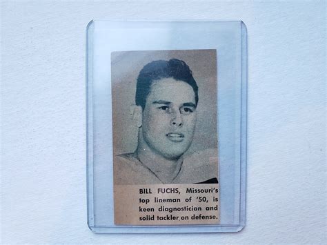 Bill Fuchs University Of Missouri 1953 Sands Football Pictorial Co Panel Ebay